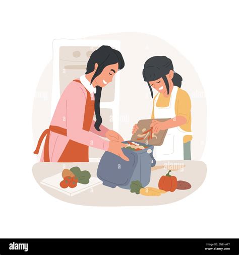 Create Kitchen Composter Isolated Cartoon Vector Illustration Mother