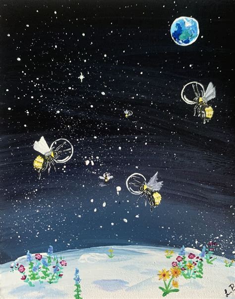 Space Bees 🐝 Art Painting Bee