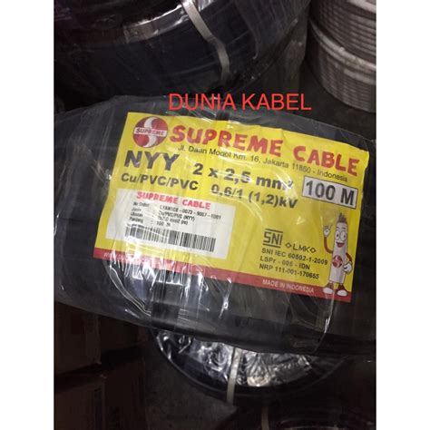 Jual Kabel NYY Supreme 2x2 5 2x2 5 Kawat Hitam 100 Meter Shopee