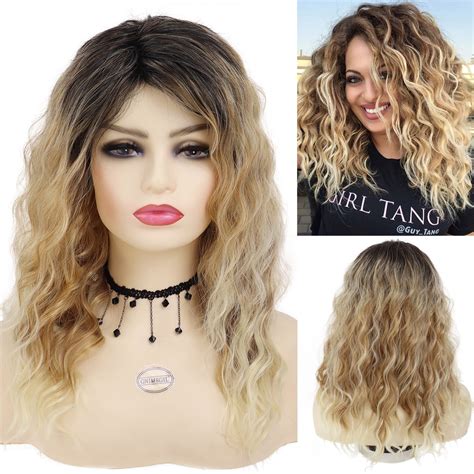 Blonde Synthetic Curly Party Wigs Halloween Wigs Women Curly Synthetic Woman Wig Aliexpress