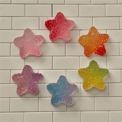 Gummy Stars Sugar Coated Rainbow Color Miniature Fridge Office Etsy