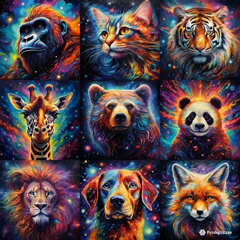 Cosmic Animal Portraits Art Oil Paintings Midjourney Prompt | PromptBase