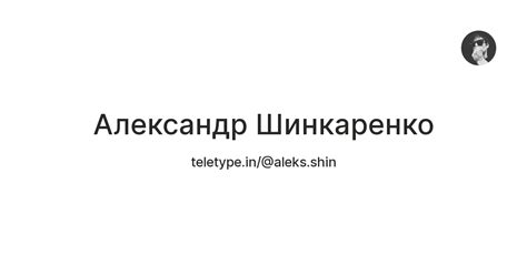 Александр Шинкаренко — Teletype
