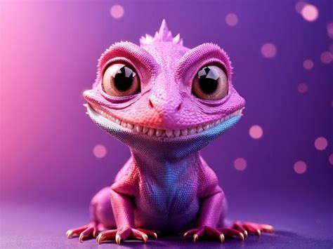 Premium Photo | A cartoon character of a lizard with soft pink skin