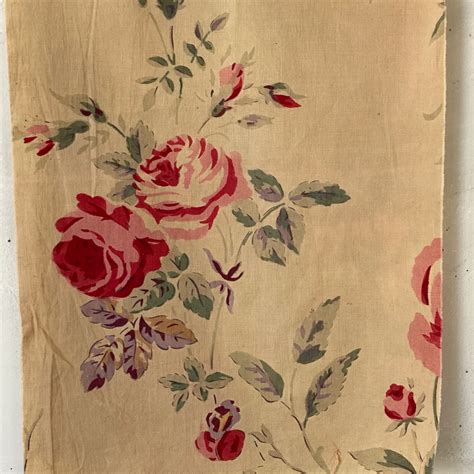 Antique French Faded Floral Fabric Material Old Gorgeous Pattern From