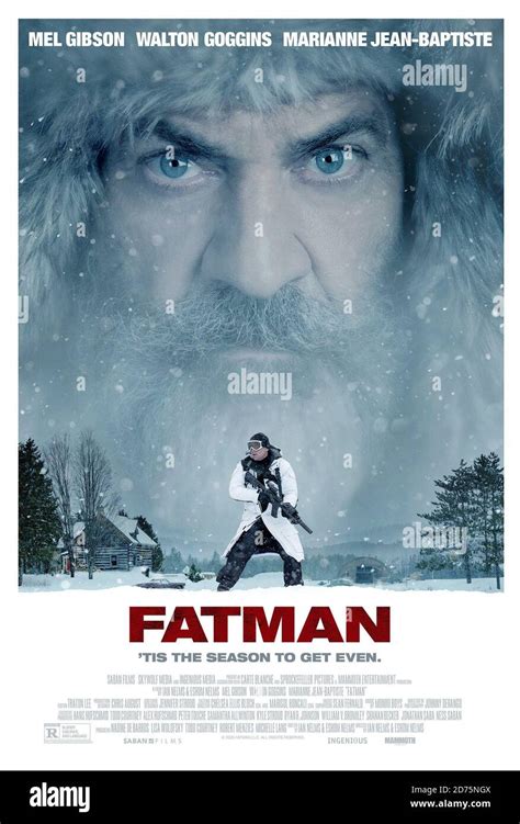 FATMAN, US poster, from top: Mel Gibson as Santa Claus, Walton Goggins ...