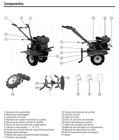 Microtrator 7HP Gasolina Kawashima MCG780 Motocultivador Tratorito C