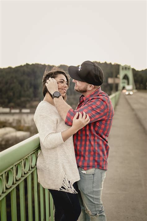 Portland Oregon St Johns Bridge Couples Session Emily Vandehey