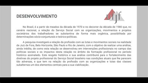 Ufjf Semic A Rela O Do Servi O Social Os Movimentos E Lutas