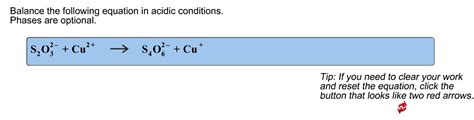 Solved Balance The Following Equation In Acidic Conditions