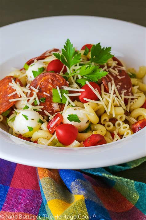 Pepperoni Pizza Pasta Salad Gluten Free • The Heritage Cook