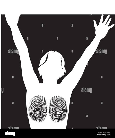 A Woman Whose Breasts Are Also Fingerprints Stock Vector Image Art