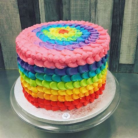 Rainbow Frosted Cake Rainbow Frosting Cake Birthday Cake