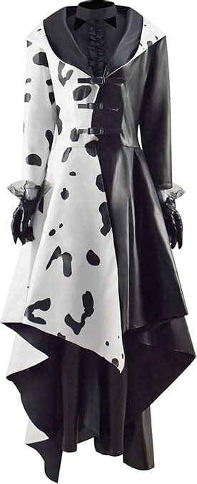 Women Cruella Deville Costume Coat Cruella Cosplay Dress