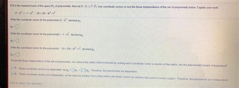 Solved If B Is The Standard Basis Of The Space P Of Chegg