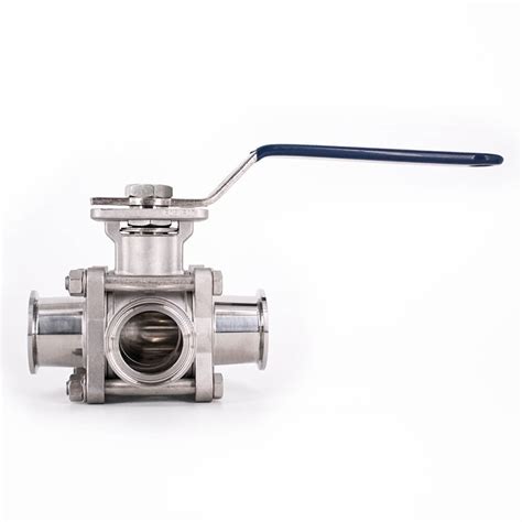 Three Way Encapsulated Tri Clamp Ball Valve DuvaSanitary