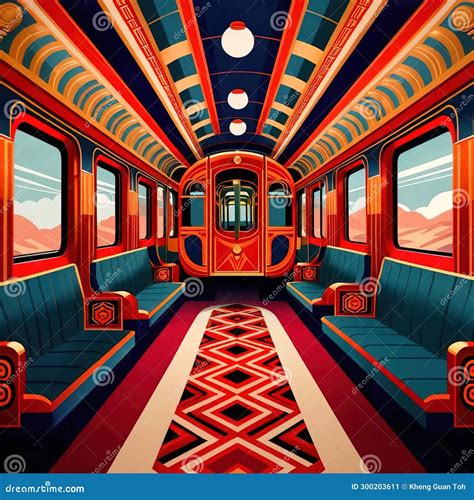 Luxury Train Railway Travel, Elegant Retro Vintage Art Deco ...