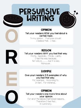 Oreo Persuasive Writing Poster And Template By Missparas Tpt