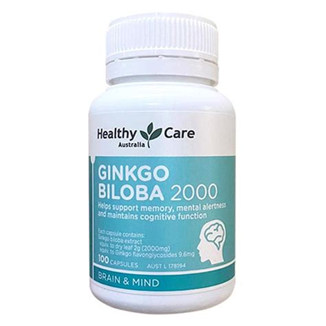 Viên uống bổ não Ginkgo Biloba 2000mg Healthy Care 100 viên của Úc