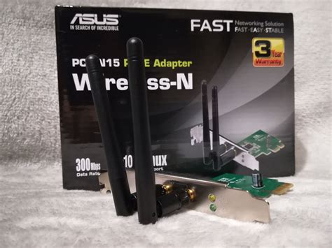 Wi Fi адаптер Asus PCE N15 PCI E 802 11n 300 Mbps купить в интернет