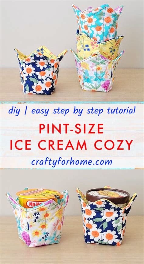 Reversible Pint Size Ice Cream Cozy Easy Tutorial Crafty For Home