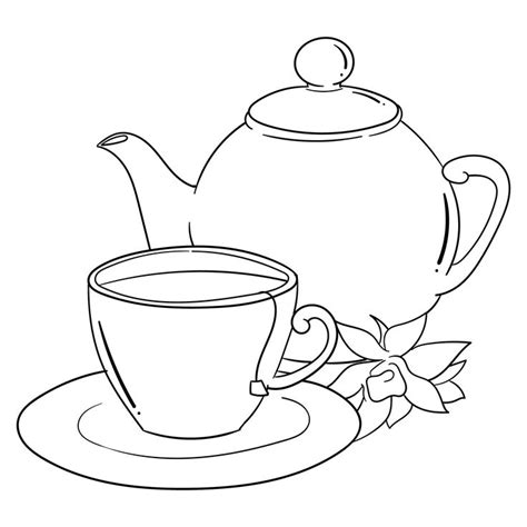 Printable Teacup Coloring Page Páginas para colorir Desenho de bule