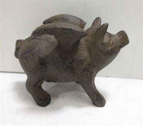 Modern Produced Cast Iron Flying Pig Albrecht Auction Service