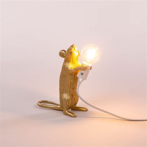 Mouse Lamp Gold Standing Seletti North America Permanent Store