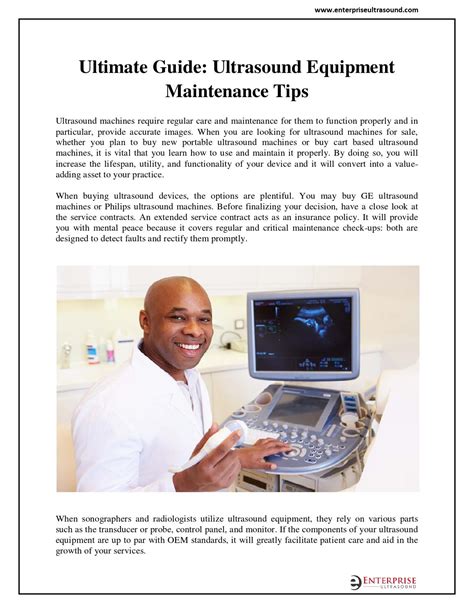 Ultrasound equipment maintenance tips - Enterprise Ultrasound by ...