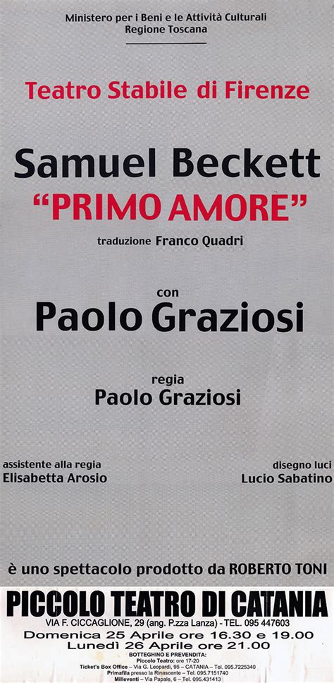 Primo Amore Piccolo Teatro Gianni Salvo