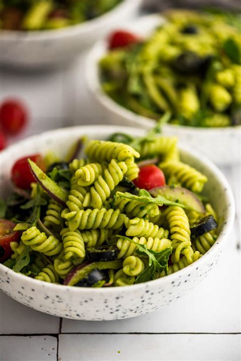 Easy Vegan Cold Pesto Pasta Salad Running On Real Food