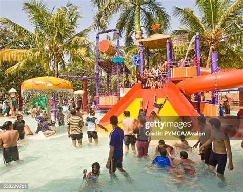 Crowds At Water Kingdom Part Of Essel World Amusement Park In Gorai