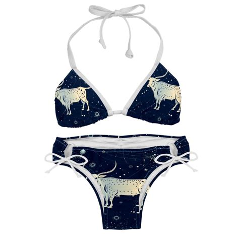 Taurus Constellation Swimsuit Women Bikini Set With Detachable Sponge