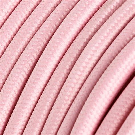 Fil Lectrique Rond Gaine De Tissu De Couleur Effet Soie Tissu Uni Rose