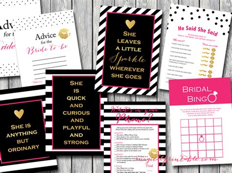 Kate Spade Bridal Shower Printable Games And Signs Magical Printable