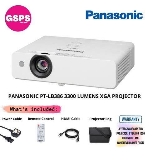 PANASONIC PT LB386 3800 LUMENS XGA PROJECTOR GS Premium Stores