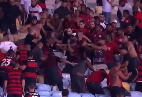 SBT TV Torcedores do Flamengo brigam entre si após empate