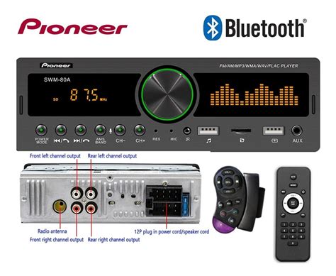 Reproductor Pioneer Bluetooth De Carro Mp3 Usb Radio Control Mercado