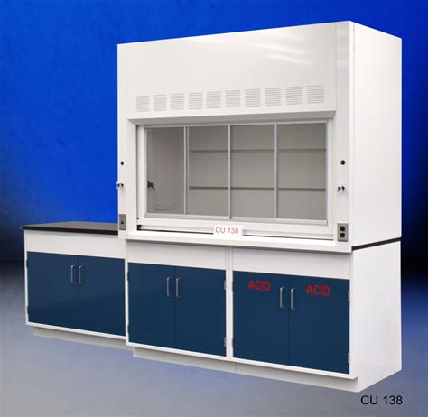 6′ Fisher American Fume Hood W Acid Storage And 4 Sink Cabinet Nls