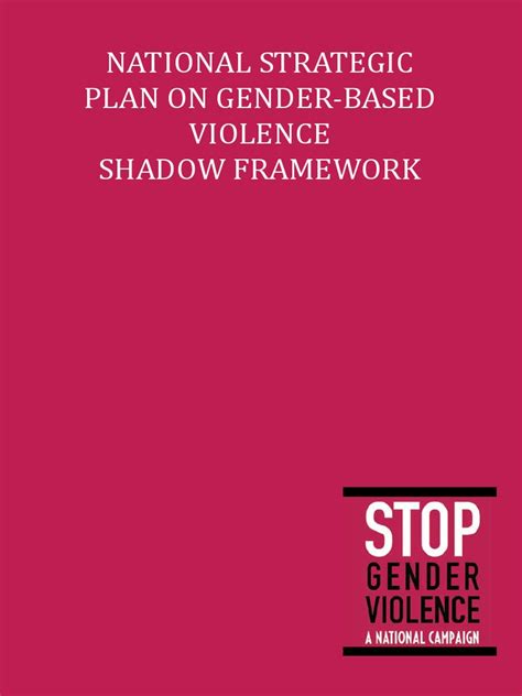 National Strategic Plan On Gender Based Violence Shadow Framework 2017