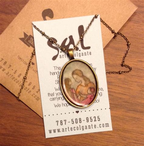 Sal Arte Colgante Hand Painted Pendant Necklace Motherhood