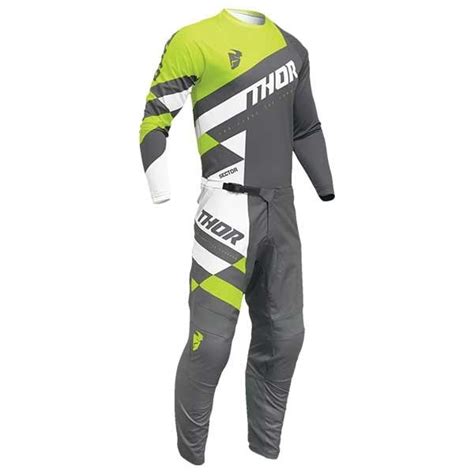 Maillot Motocross Enfant Thor Sector Checker Gris Acid