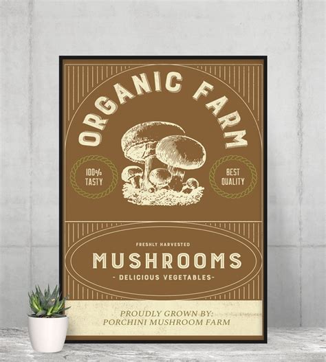 Vintage Mushroom Printable Art Poster, Digital Art Download, Vintage ...