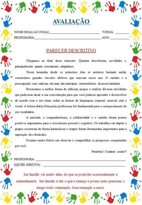 Relatório Educação Infantil Creche Pronto - Descubra 8 ideias de Relatório de Educação infantil/Creche Modelo e ...