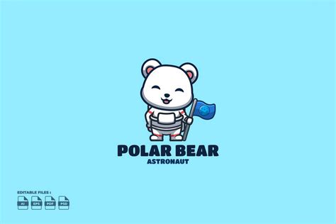 Astronaut Polar Bear Cute Kawaii Creativ Graphic By Ajiwaluyo