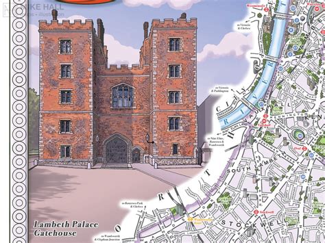 Lambeth London Borough Illustrated Map Giclee Print Etsy