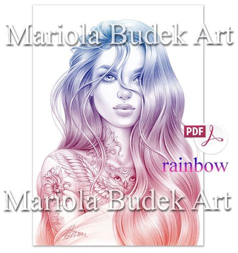 Yasmine Mariola Budek Premium Coloring Page Printable Adult Tattoo