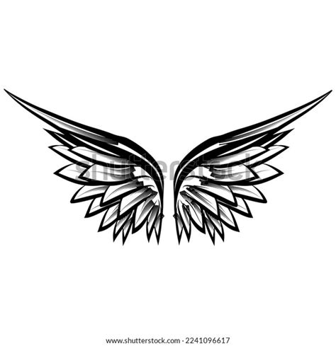 Angel Wings Isolated Tattoo Wings Stock Illustration 2241096617 ...