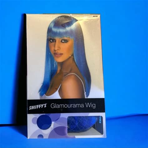 Smiffys Accessories Smiffys 26 Neon Blue Glamourama Long Women Adult Halloween Wig Costume