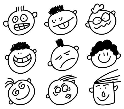 Silly Comic Cartoon Human Faces Vector Art At Vecteezy